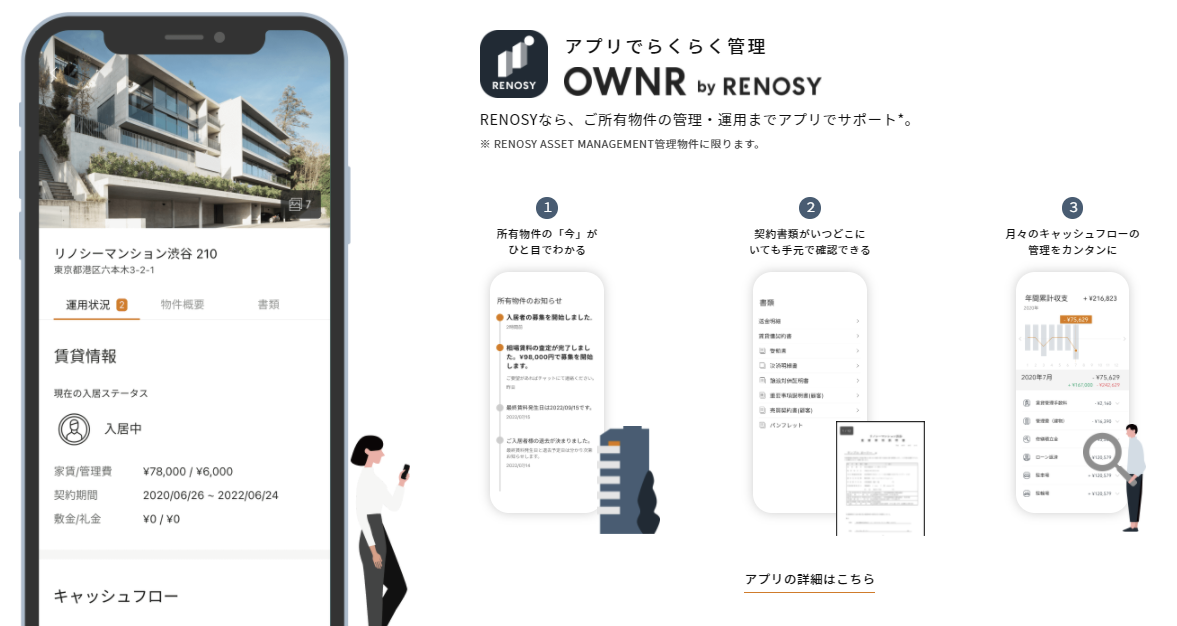 RENOSY（リノシー）の物件管理アプリ
